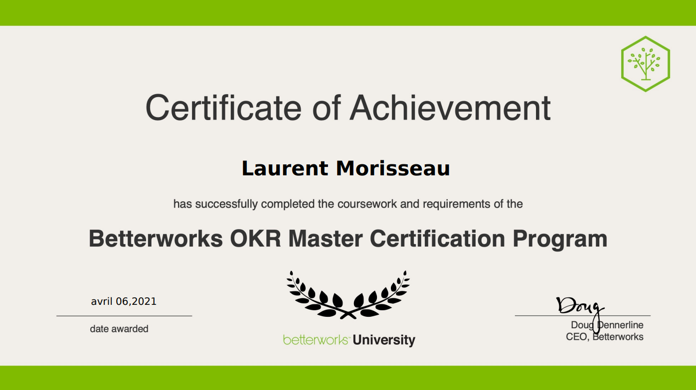 Certificat OKR